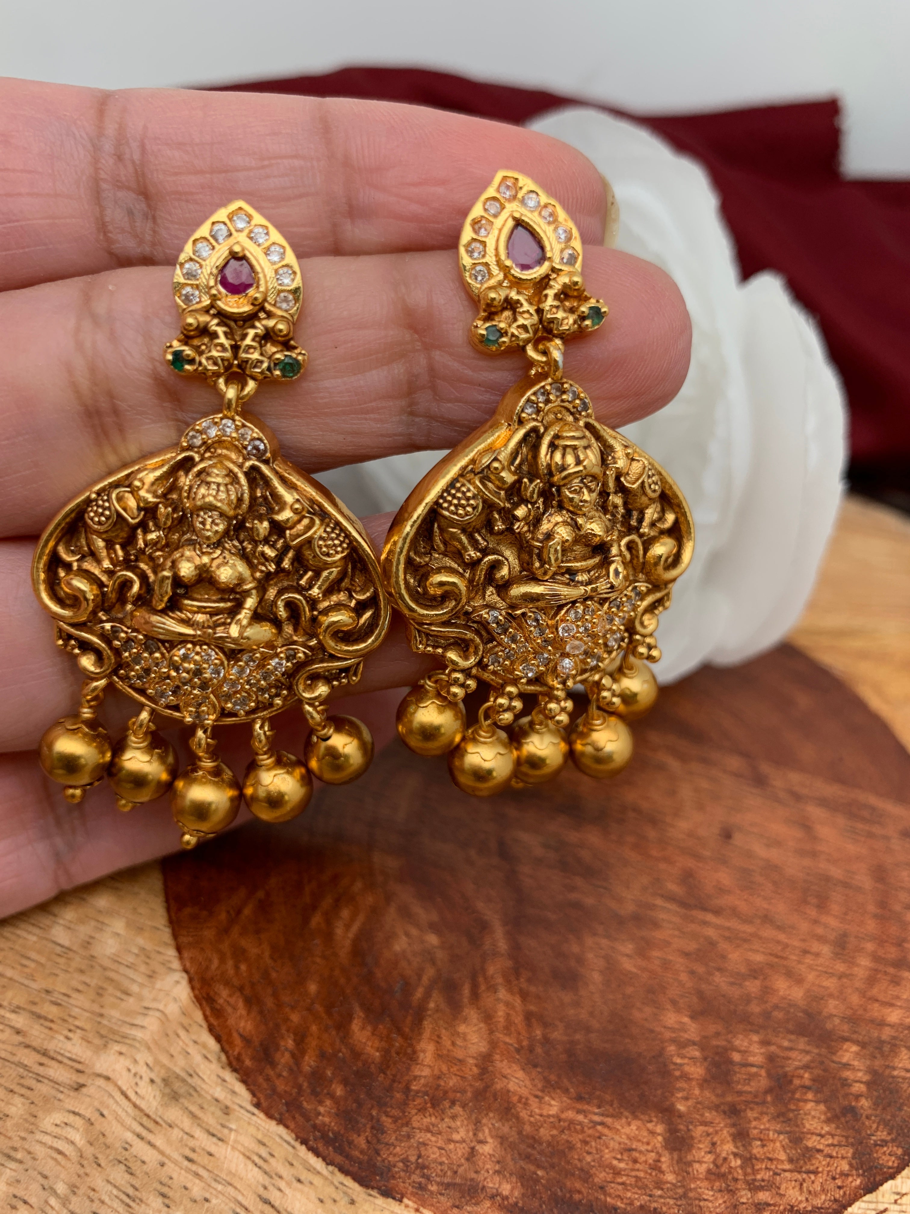 Lakshmi Topaz Earrings | Gold Earrings | Charlotte's Web Jewellery